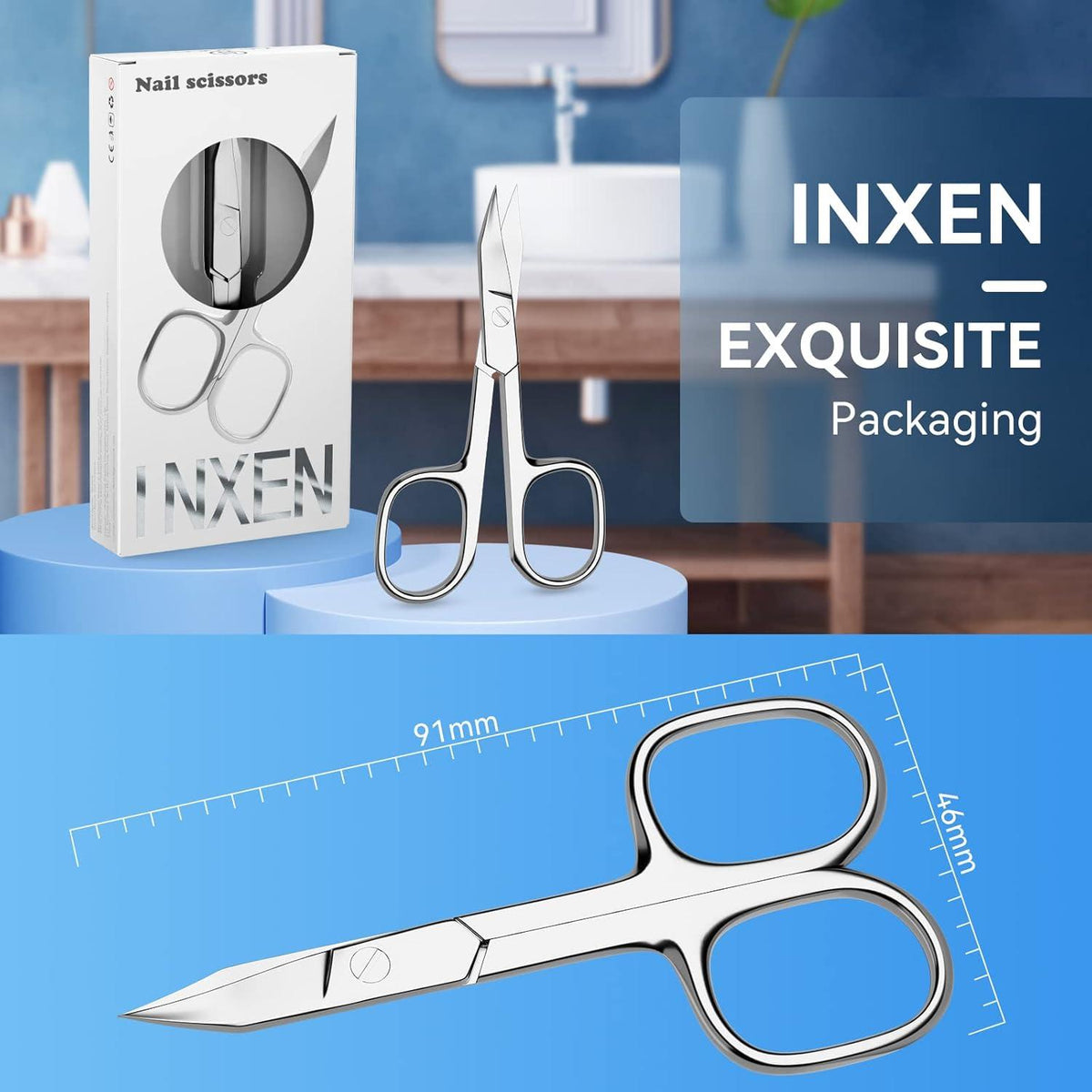 Professionelle Nagelschere Hautschere Edelstahl mit breiter gebogener