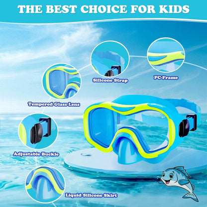 Kinder Schnorchelset mit Anti-Fog Taucherbrille und