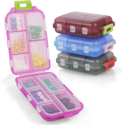 Tablettenbox 7 Tage Pillendose 10 Fächer BPA frei cleveres Design
