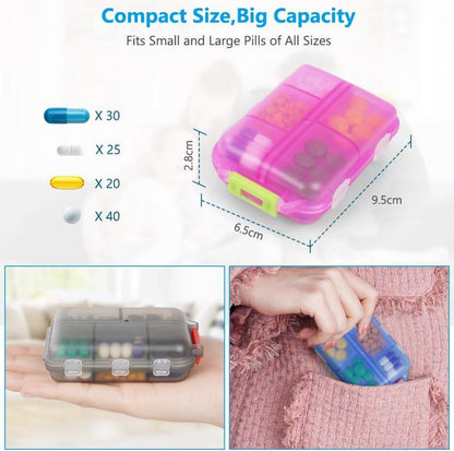 Pillendose 7 Tage Tablettenbox 10 Fächer BPA Frei magnetisch