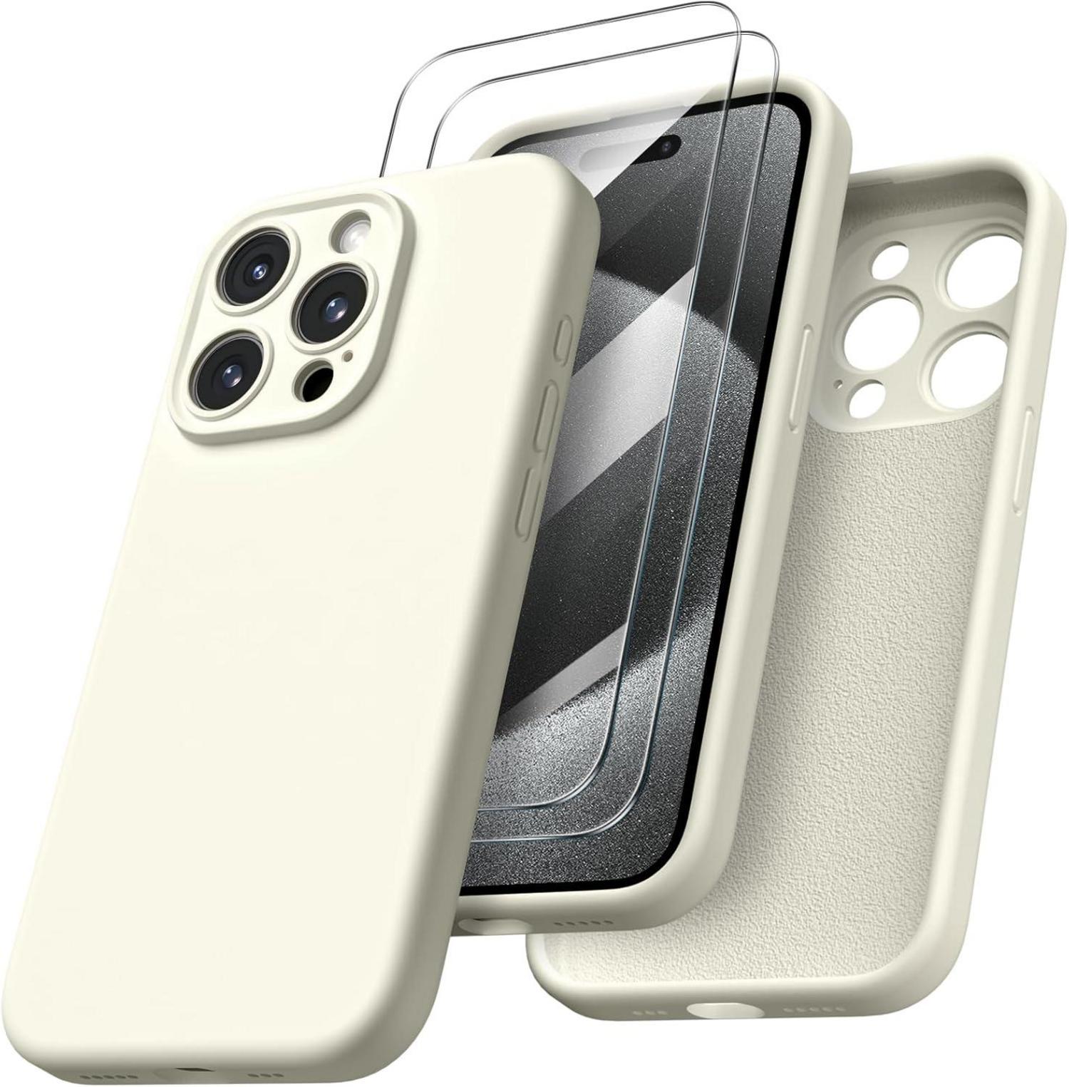 Schutzhülle mit Kameraschutz und Schutzfolie für iPhone 15 Pro 6.1