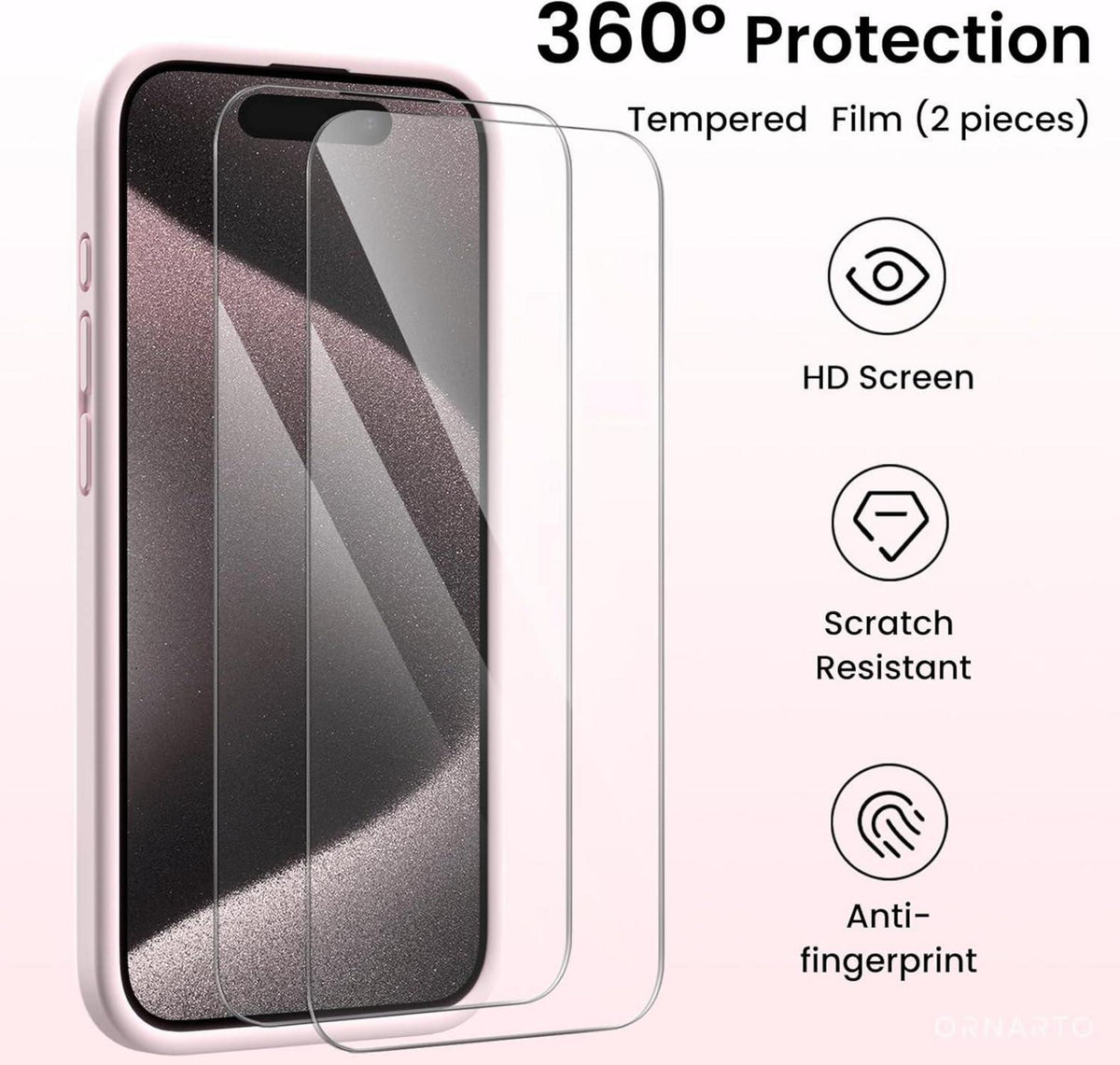 ORNARTO iPhone 15 Pro Max Hülle flüssiges Silikon Schutzhülle 6.7 Zoll mit