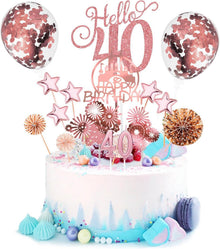 Roségold Geburtstagstortendeko Happy Birthday 17-teilig