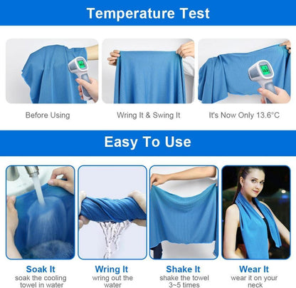 Flintronic Kühlendes Handtuch Set Mikrofaser Cooling Towel Eishandtuch Fitnessstudio Yoga