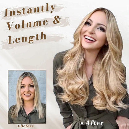 BARSDAR Clip in Extensions 5 PCS Honigblond Beigeblond 45 cm