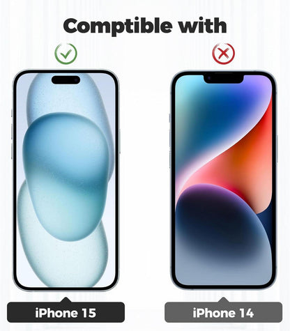 Handykette für iPhone 15 6,1 Zoll Schwarz - Stoßfeste Hülle