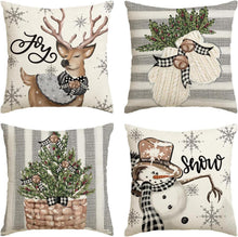 Artoid Weihnachten Kissenbezüge Rentier Schneemann Handschuhe 4er Set