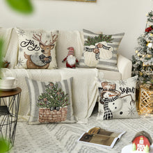 Weihnachten Kissenbezüge Rentier Schneemann 4er Set 40x40 cm