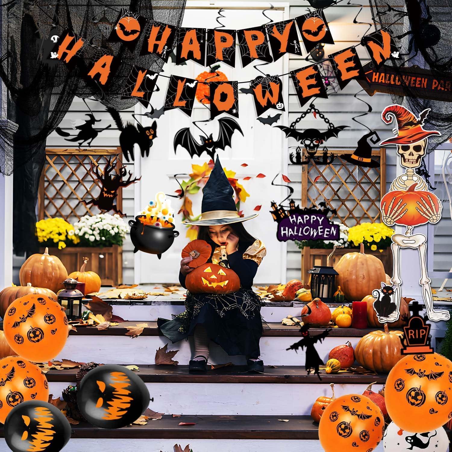 Halloween Deko Set Horror Happy Halloween Girlande Spiralen
