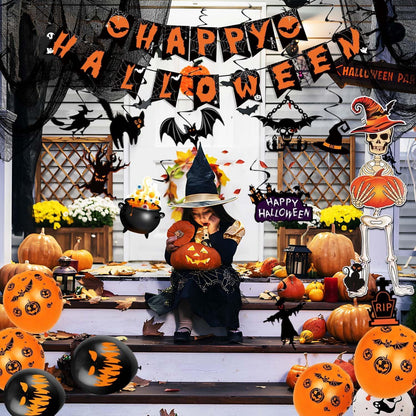 Halloween Deko Set Horror Happy Halloween Girlande Spiralen