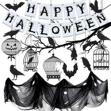 Halloween Deko Set Gruselige Party Stoff Girlande Vogelkäfig Spiralen