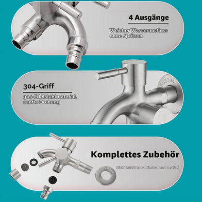 Doppel-Gartenwasserhahn 1/2 Zoll - Universal Wasserhahn