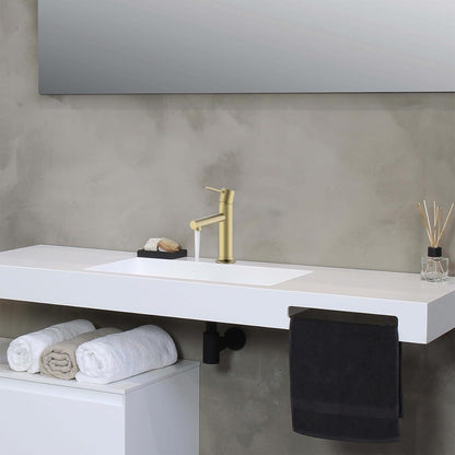 Messing-Waschtischarmatur mit Wasserfalleffekt Gold-Einhebelmischer
