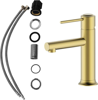 CSEA Gold Messing-Einhebelarmatur Badezimmer Wasserfall 45CM Edelstahl