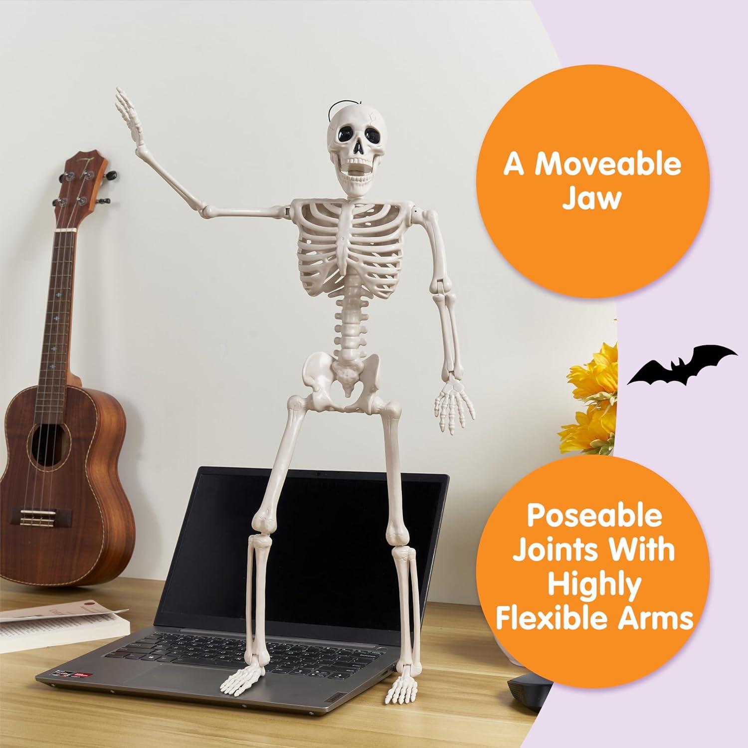 2 Stück 61 cm Halloween Skelette Ganzkörper beweglich Gruselige