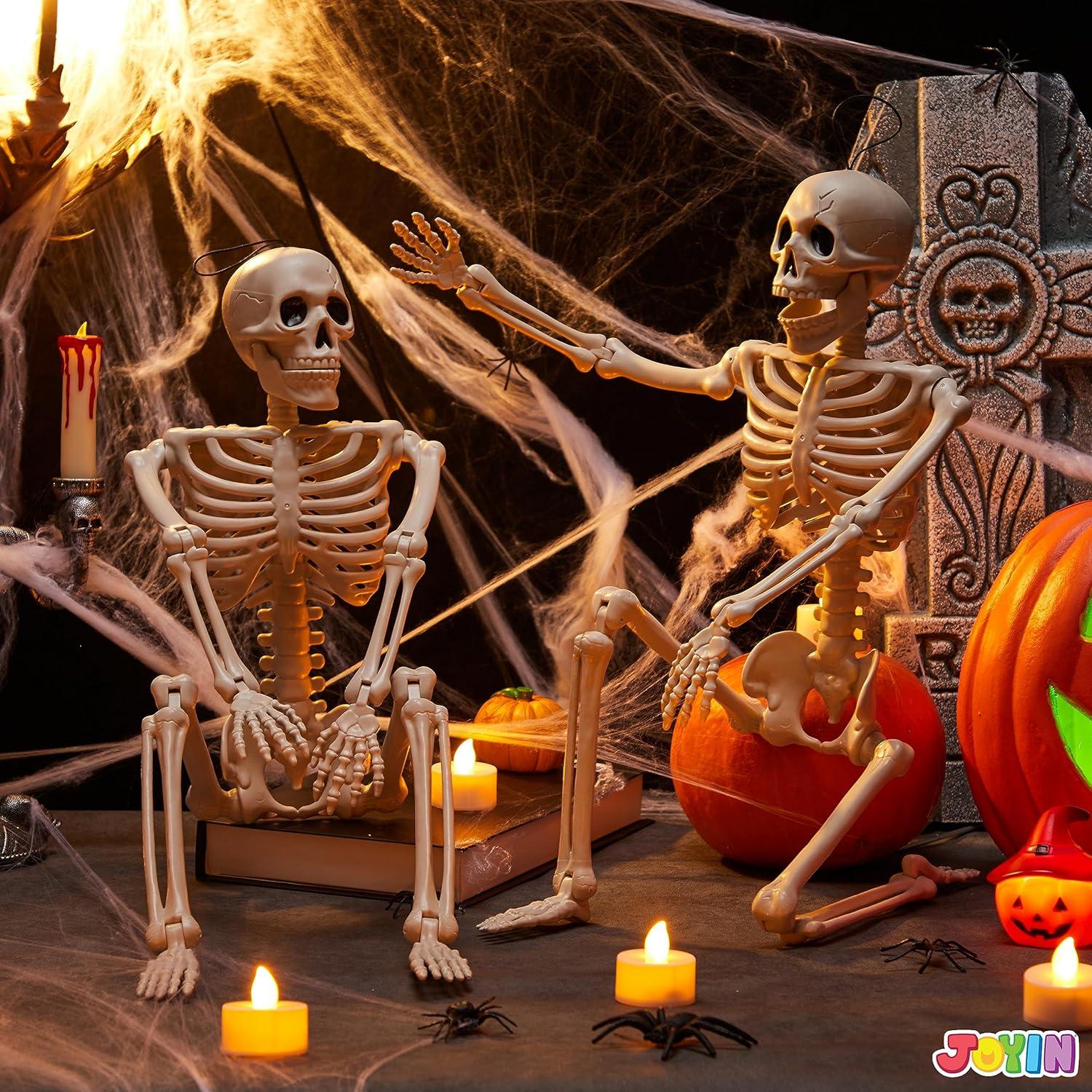 JOYIN 2er Set 61 cm Halloween-Skelette mit beweglichen Gelenken