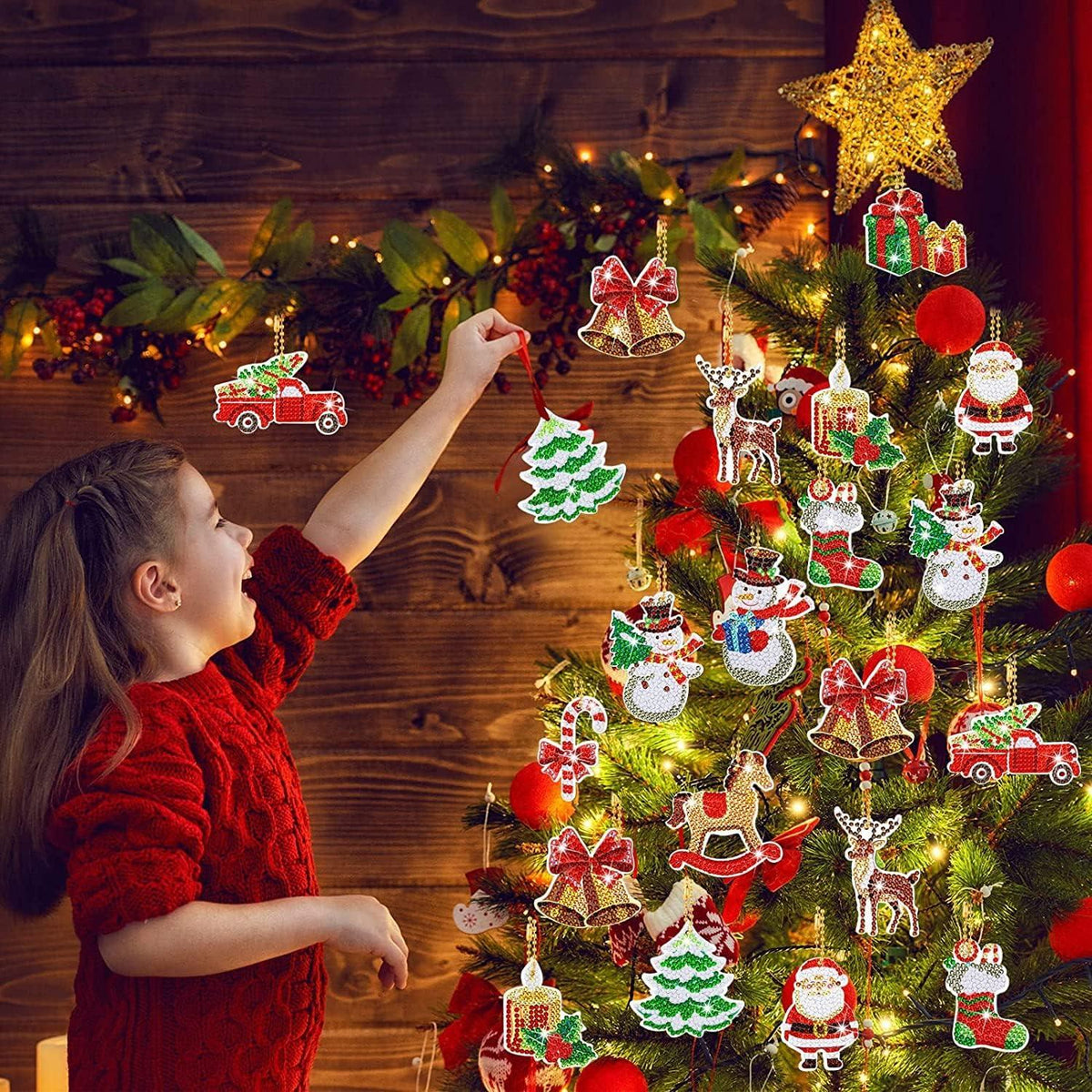 DIY Diamond Painting Weihnachten Schlüsselanhänger Set 12