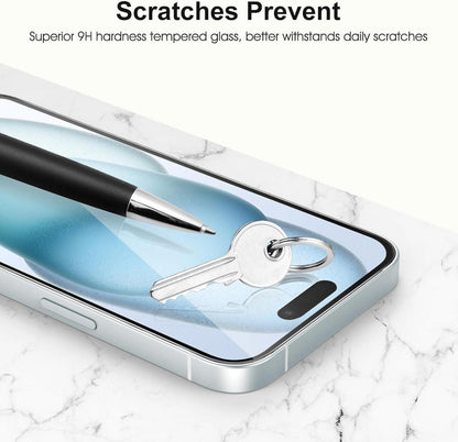 Schutzglas Schutzfolie für iPhone 15, Panzer Glas Kameraschutz