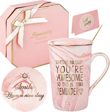 Inspirierender 420ml Rosa Dankeschön Geschenkbecher Set