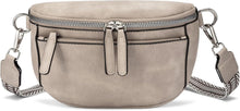 FIGESTIN Damen Bauchtasche PU Leder Crossbody Bag Verstellbarer Riemen