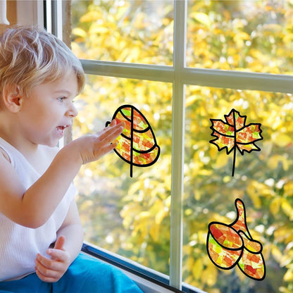 Herbst Blätter Bastelset Kinder DIY Deko Halloween Weihnachten