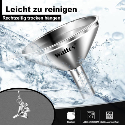 Edelstahl Trichter Set 3-teilig Mini Küchen Trichter Pulver Flüssigkeit