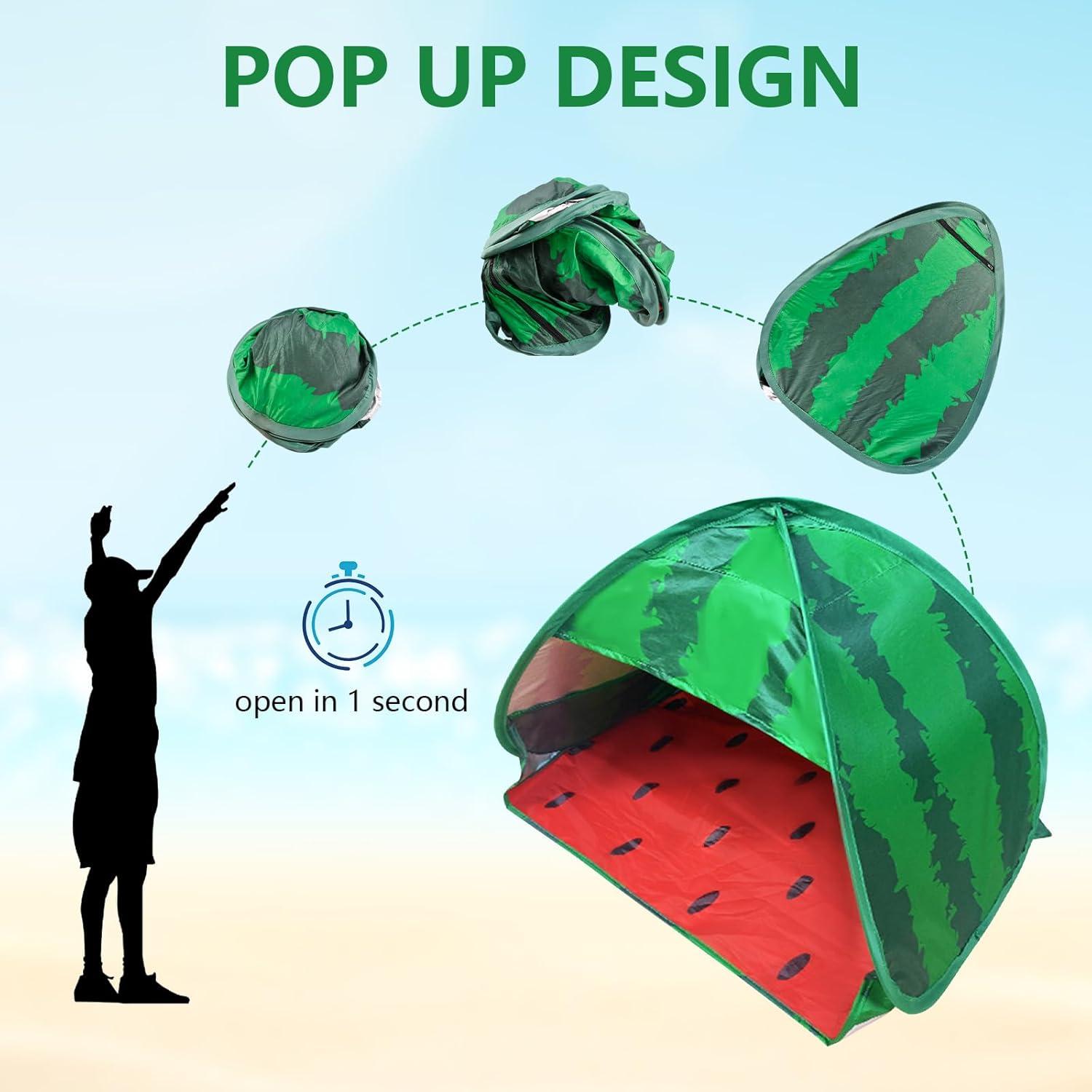 Hundestrandzelt Sonnenschutz Wassermelone Pop-up Sonnendach Welpen Haustiere