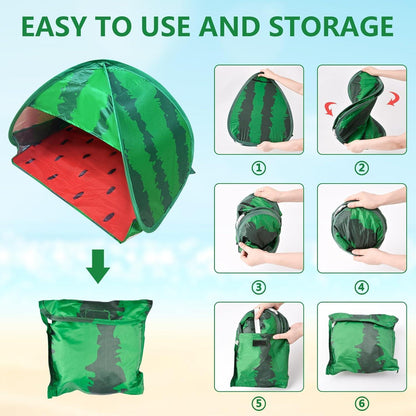 Hundestrandzelt Sonnenschutz Wassermelone Pop-up für Welpen Hunde