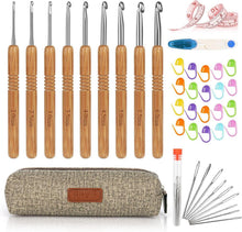 Häkelnadel Set Bambus Holzgriff 9 PCS 2,0 mm - 6,0 mm