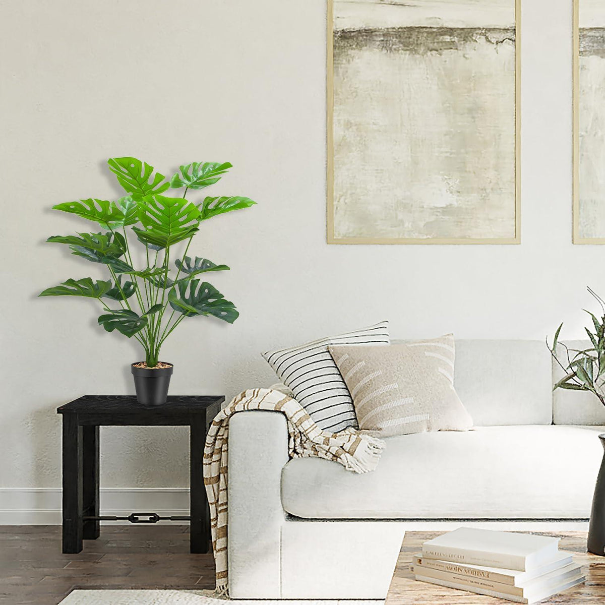 Kunstpflanzen Set mit 2 Groß Künstliche Pflanzen Fake Plant hoch in