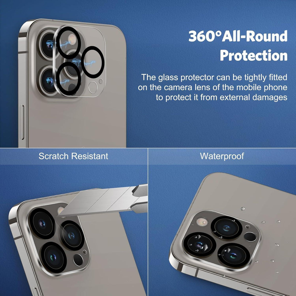 Panzer Schutzglas für iPhone 15 Pro: 3+3