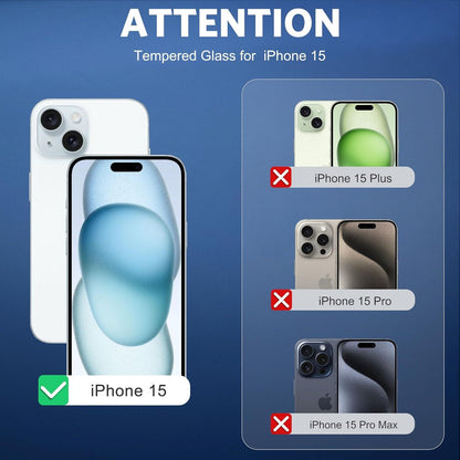 OMOTON iPhone 15 Panzer Schutz Glas+Kamerafolie, 6,1 Zoll