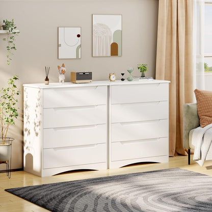 Weiße Kommode mit 4 Schubladen – Schlafzimmer Schrank mit Kippsicherung