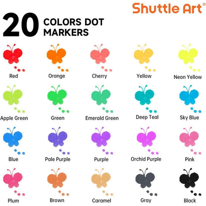 Dot Marker Set für Kinder, 20 auswaschbare Farben, ungiftig