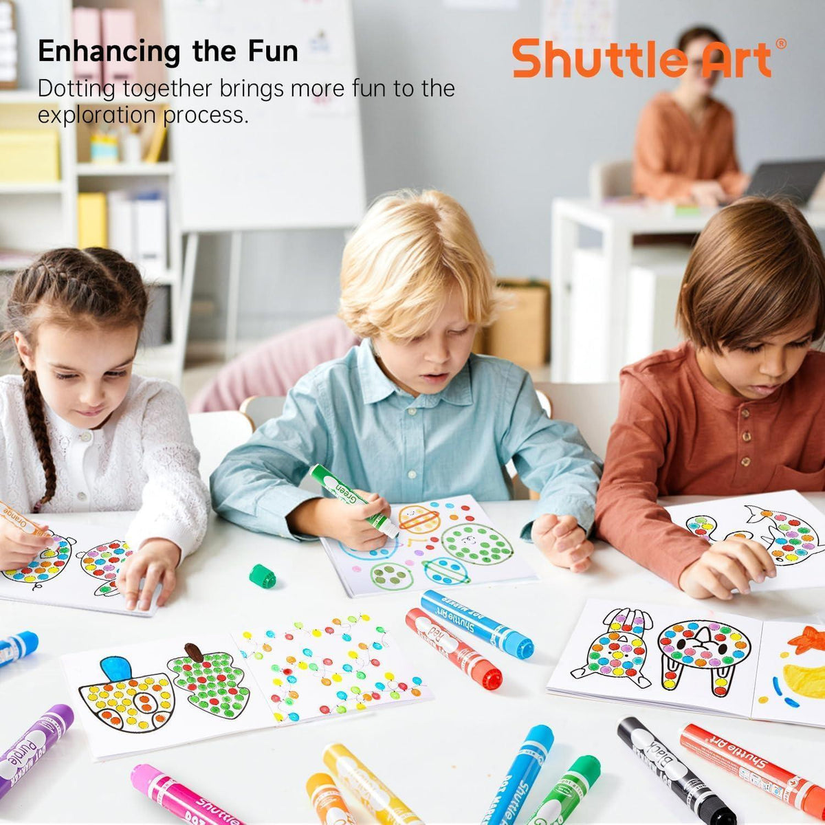 Dot Marker Set für Kinder, 20 auswaschbare Farben, ungiftig