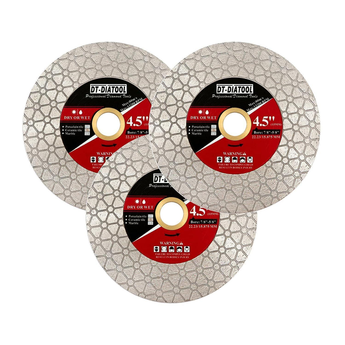 Diamant-Trennscheibe 115mm 3er-Pack für Fliesen & Stein