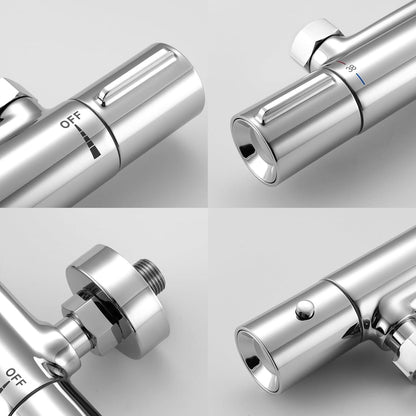 Auralum Thermostat Duscharmatur mit Sicherheitssperre & Chrom-Finish
