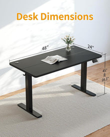 Elektrisch höhenverstellbarer Schreibtisch 120x60 cm Schwarz