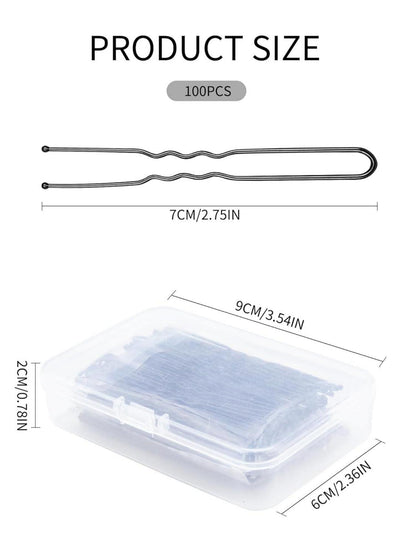 Haarnadeln Schwarz Braun 100 Stück U-förmige Bobby Pins 7cm
