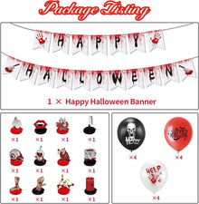 Halloween Party Deko Set Luftballons Girlande Banner Kostüm
