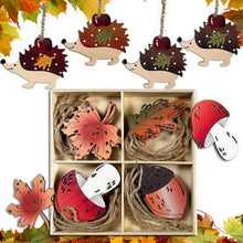 Holz Deko Hänger Herbst Fenster Deko Ahornblatt Pilz Igel