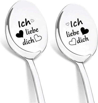 Ich Liebe Dich Löffel 2er Kaffeelöffel mit Gravur perfekte Geschenke