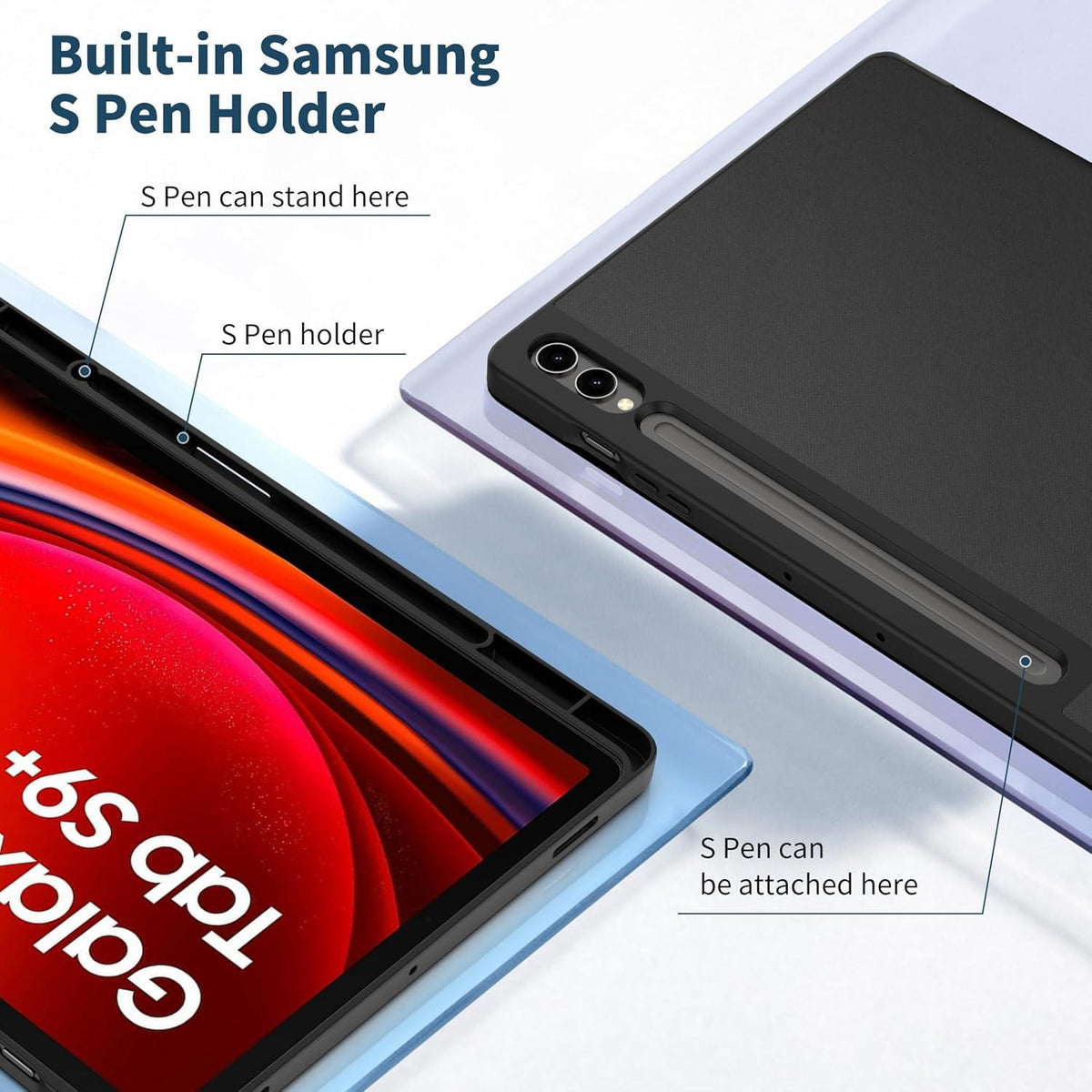 Schutzhülle für Samsung Galaxy Tab S9 FE+ Plus/S9 Plus 12,4 Zoll 2023