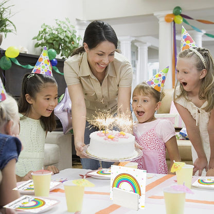 80x AFYHH Regenbogen Servietten Kindergeburtstag Hochzeit Taufe, 3-lagig