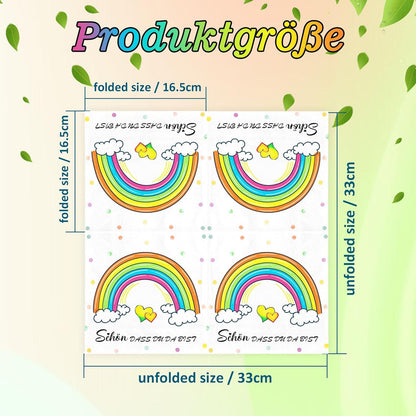 Regenbogen Servietten Geburtstag Deko 60Stück 3-lagig