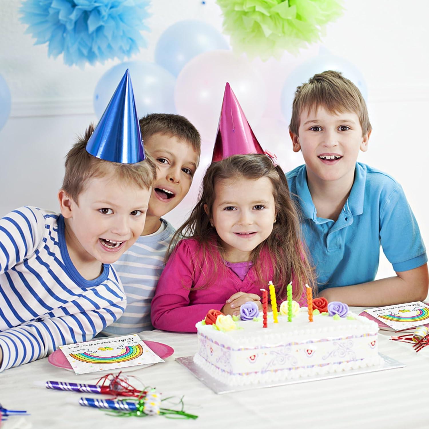 Servietten 100Stück Kindergeburtstag Regenbogen Taufe Hochzeit 3-lagig