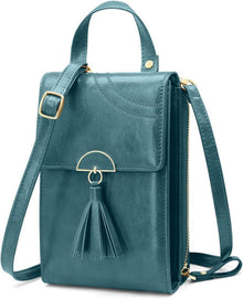 Handytasche Damen PU Leder Umhängetasche Crossbody A-dunkelblau