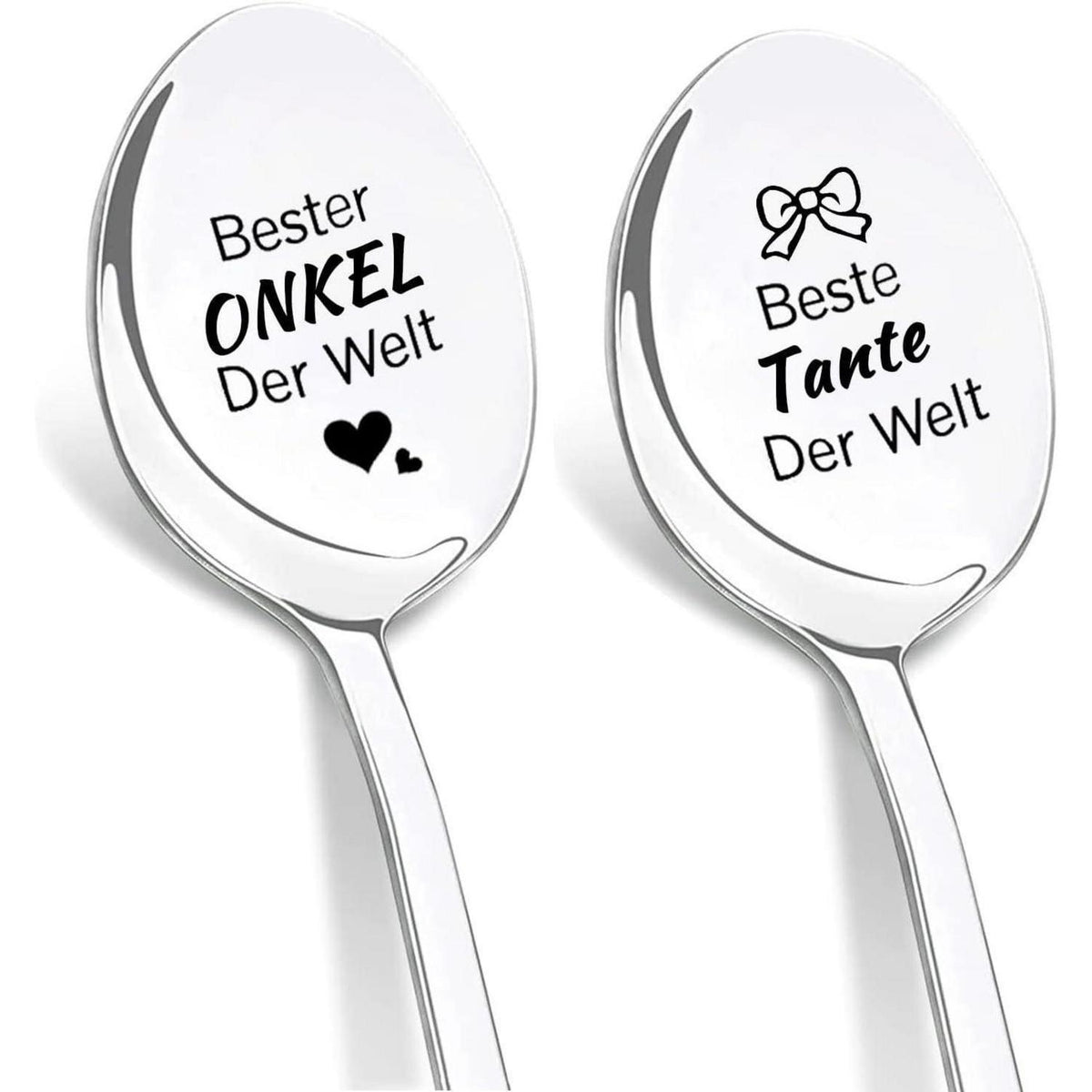 2x Kaffeelöffel "Beste Tante & Onkel" Edelstahl Geschenk