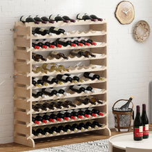 Weinregal aus Massivholz für 100 Flaschen, 10 Ebenen, 110x30x116.5 cm