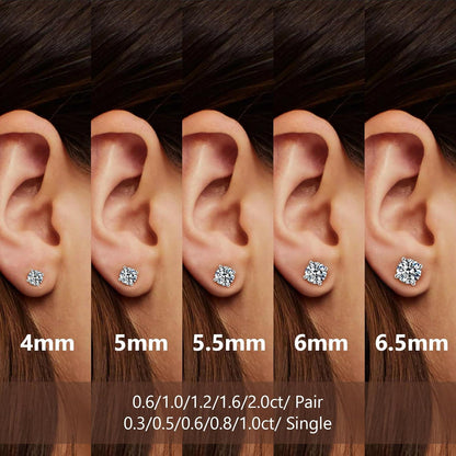 Moissanite Ohrstecker Silber VVS1 D 14K Gold allergiefrei